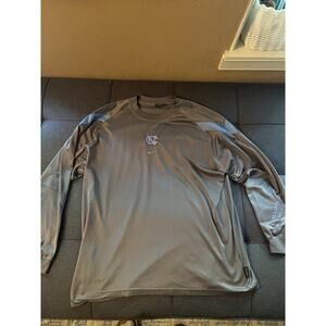 Nike University of North Carolina, Long Sleeve T-Shirt, Men’s XXL, Gray and Blue